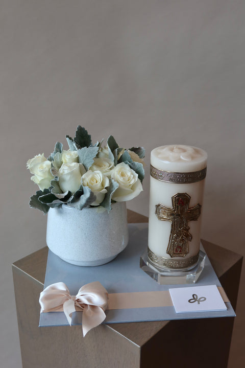 Cirio con flores