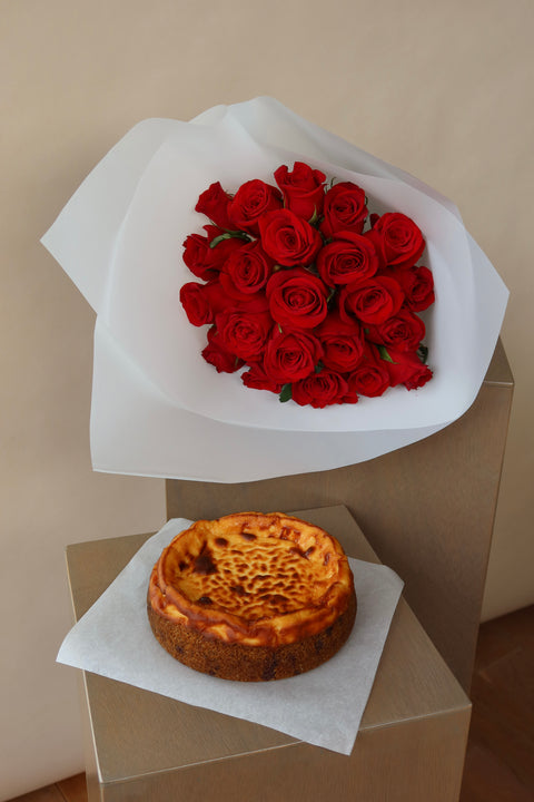 24 Rosas con Cheesecake